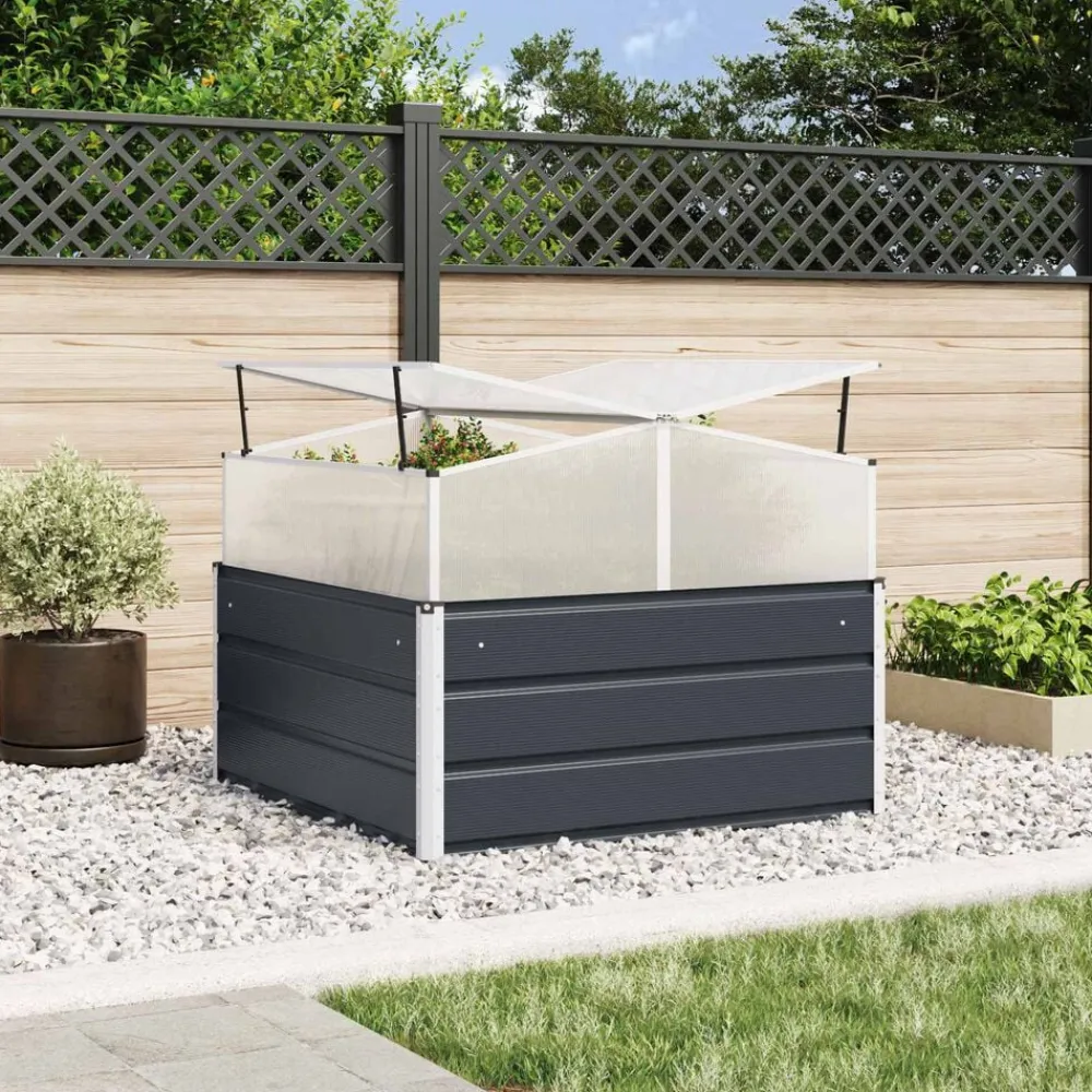 Plantenbak Antraciet 100 x 100 x 77 cm Gegalvaniseerd staal>vidaXL Hot