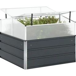 Plantenbak Antraciet 100 x 100 x 77 cm Gegalvaniseerd staal><noscript><img width=
