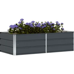 Tuin & Gazon*vidaXL Plantenbak 160 x 80 x 45 cm Staal Antraciet