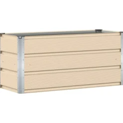 Tuin & Gazon*vidaXL Plantenbak 100 x 40 x 45 cm Staal Ivoor