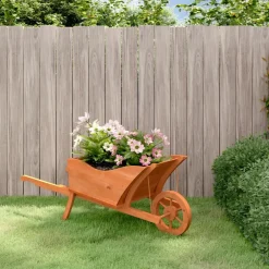 Plantenbak kruiwagen 128x45,5x43 cm massief vurenhout>vidaXL Sale