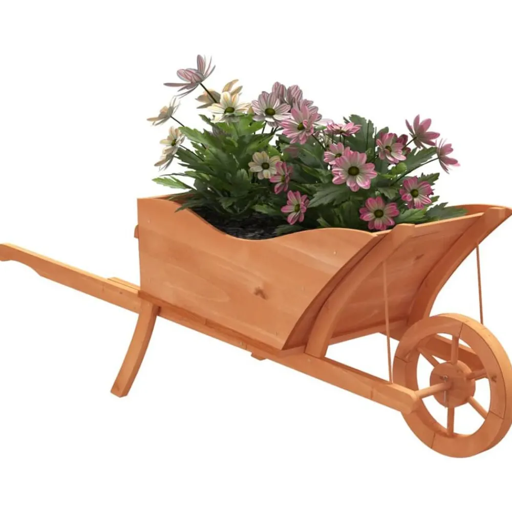 Plantenbak kruiwagen 128x45,5x43 cm massief vurenhout>vidaXL Sale