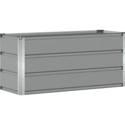 Tuin & Gazon*vidaXL Plantenbak 100 x 40 x 45 cm Staal Lichtgrijs