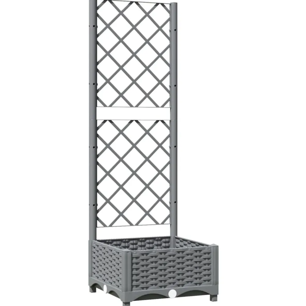 Plantenbak met latwerk 40x40x121,5 cm polypropeen>vidaXL Outlet