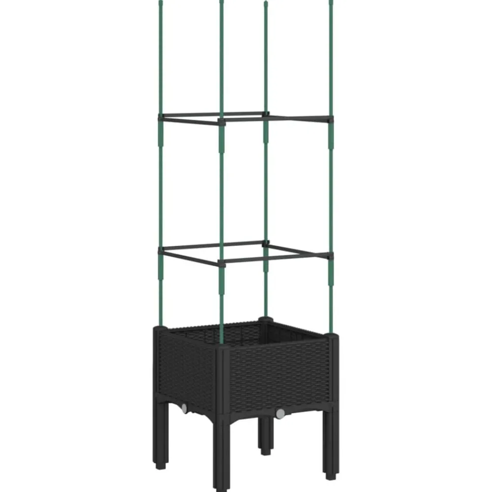 Plantenbak met latwerk 40x40x142,5 cm polypropeen>vidaXL Discount