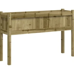 Tuin & Gazon*vidaXL Plantenbak met poten 110x31x70 cm geïmpregneerd grenenhout Naturel geïmpregneerd
