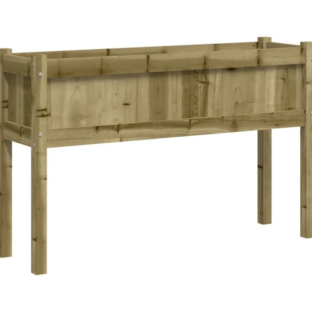 Tuin & Gazon*vidaXL Plantenbak met poten 110x31x70 cm geïmpregneerd grenenhout Naturel geïmpregneerd