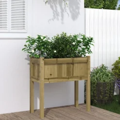 Plantenbak met poten 70x31x70 cm geïmpregneerd grenenhout>vidaXL New