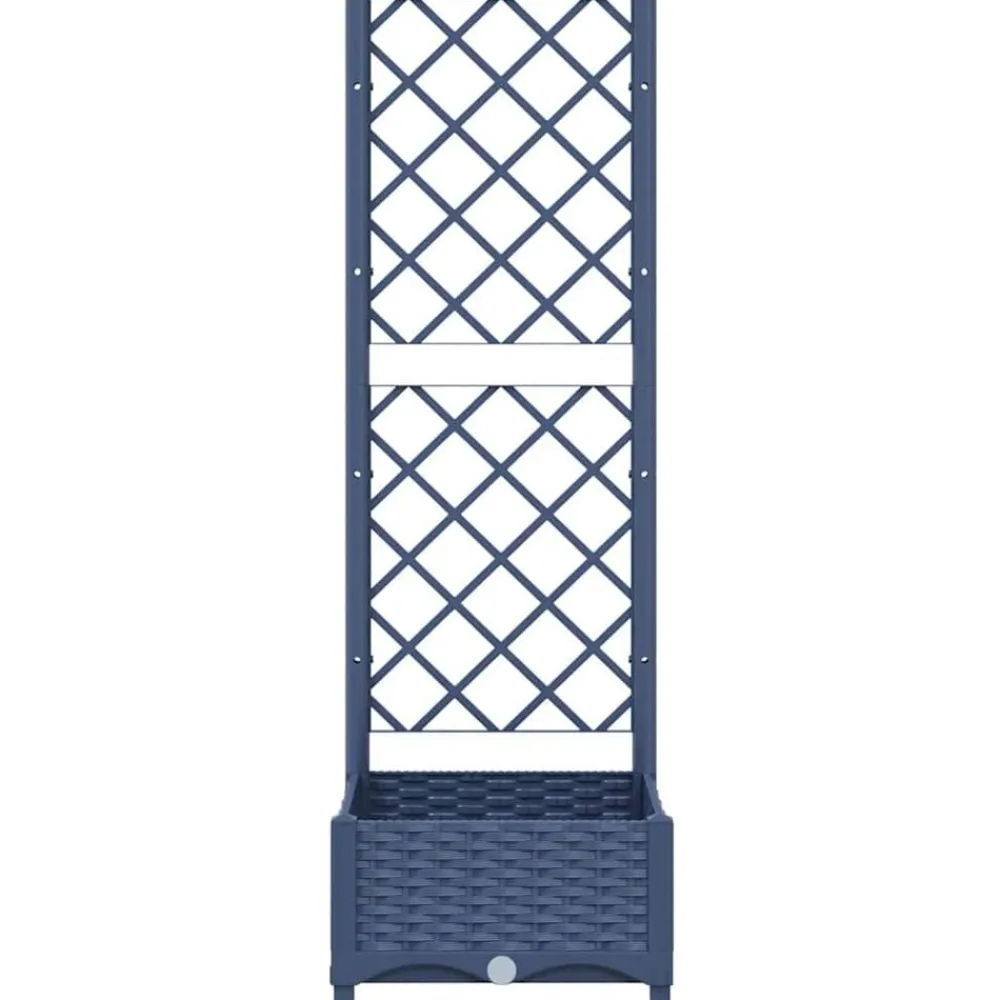 Tuin & Gazon*vidaXL Plantenbak met trellis 40x40x121,5 cm PP Blauwgrijs