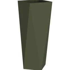 Tuin & Gazon*vidaXL Plantenbak Olijf Groen 30 x 30 x 75 cm Staal Olijfgroen