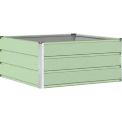 Tuin & Gazon*vidaXL Plantenbak Pastel 100 x 100 x 45 cm Staal Groen