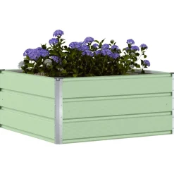 Tuin & Gazon*vidaXL Plantenbak Pastel 100 x 100 x 45 cm Staal Groen