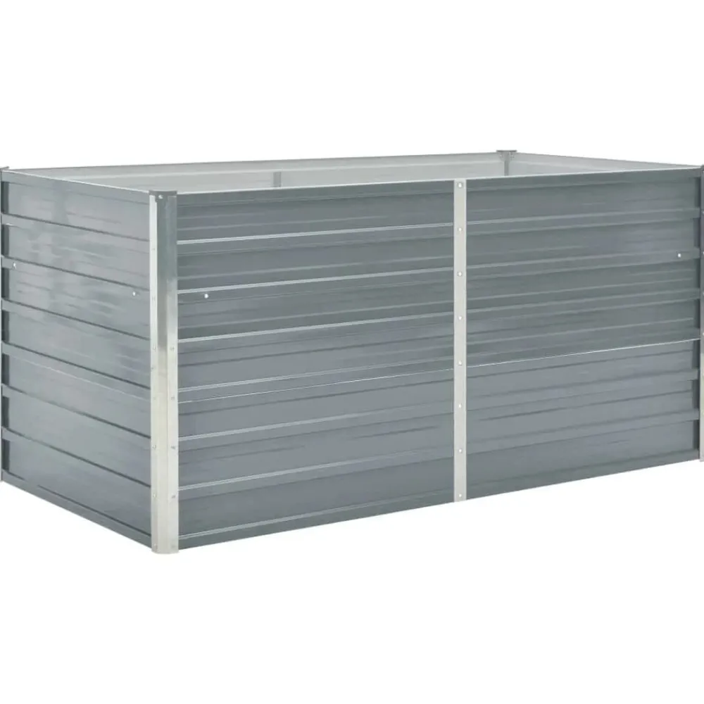 Tuin & Gazon*vidaXL Plantenbak verhoogd 160x80x77 cm gegalvaniseerd staal grijs