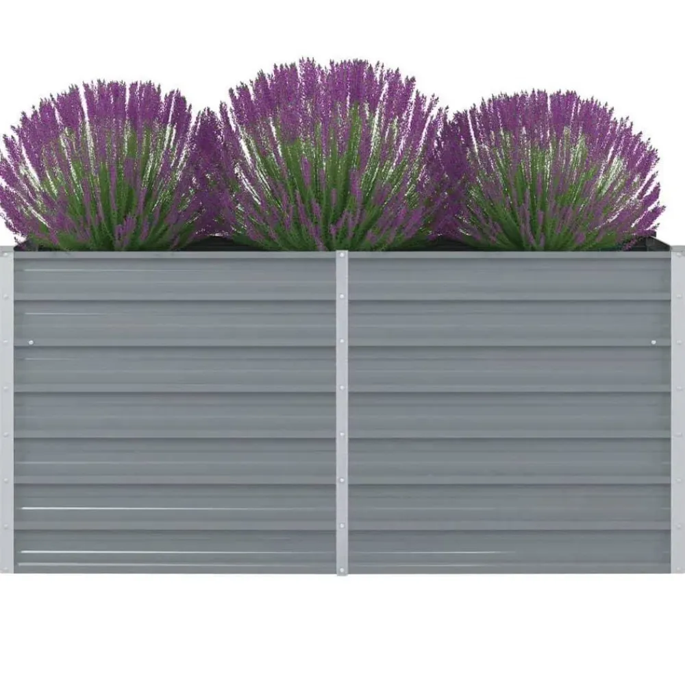 Tuin & Gazon*vidaXL Plantenbak verhoogd 160x80x77 cm gegalvaniseerd staal grijs