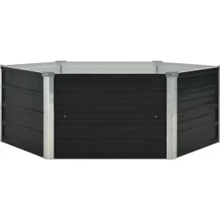 Tuin & Gazon*vidaXL Plantenbak verhoogd 129x129x45cm gegalvaniseerd staal Antraciet