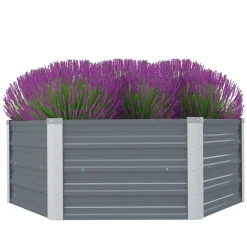 Plantenbak verhoogd 129x129x45 cm gegalvaniseerd staal>vidaXL New