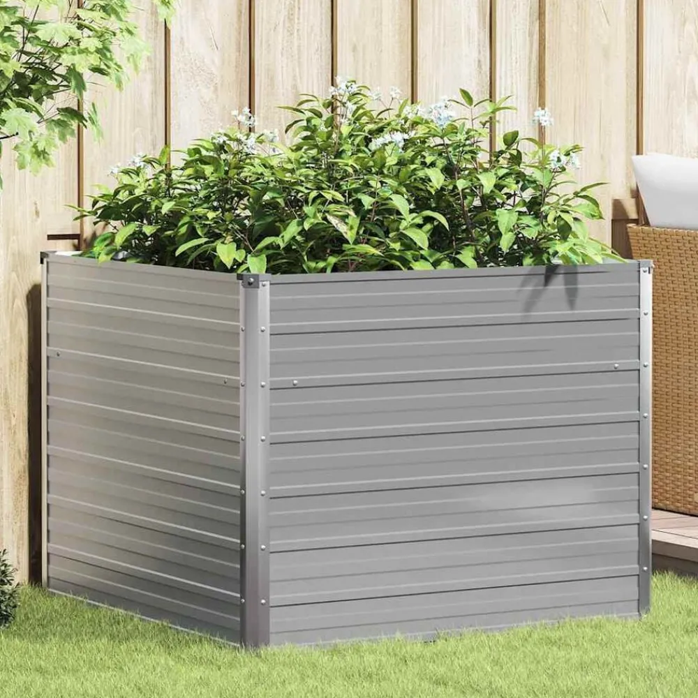 Plantenbak verhoogd 100x100x77 cm gegalvaniseerd staal>vidaXL Outlet