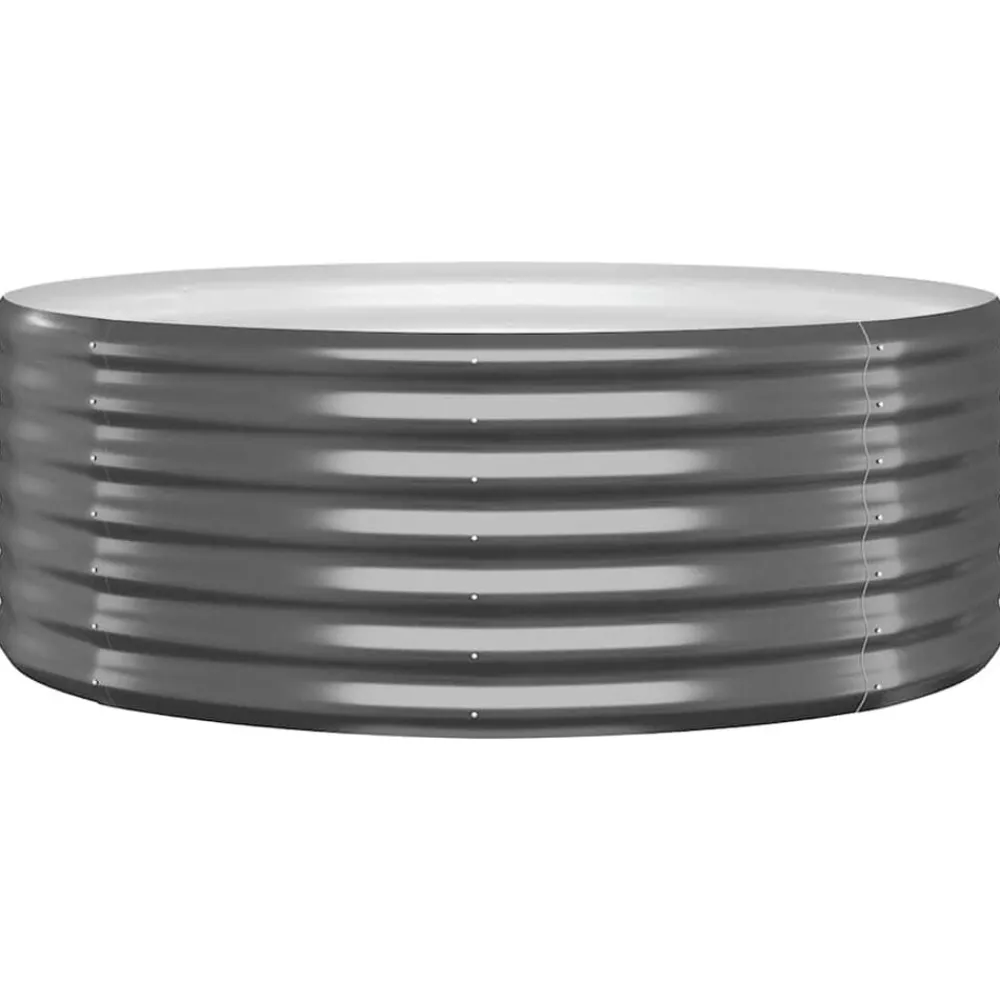 Tuin & Gazon*vidaXL Plantenbak 100x100x36 cm gegalvaniseerd staal kleurig Antraciet