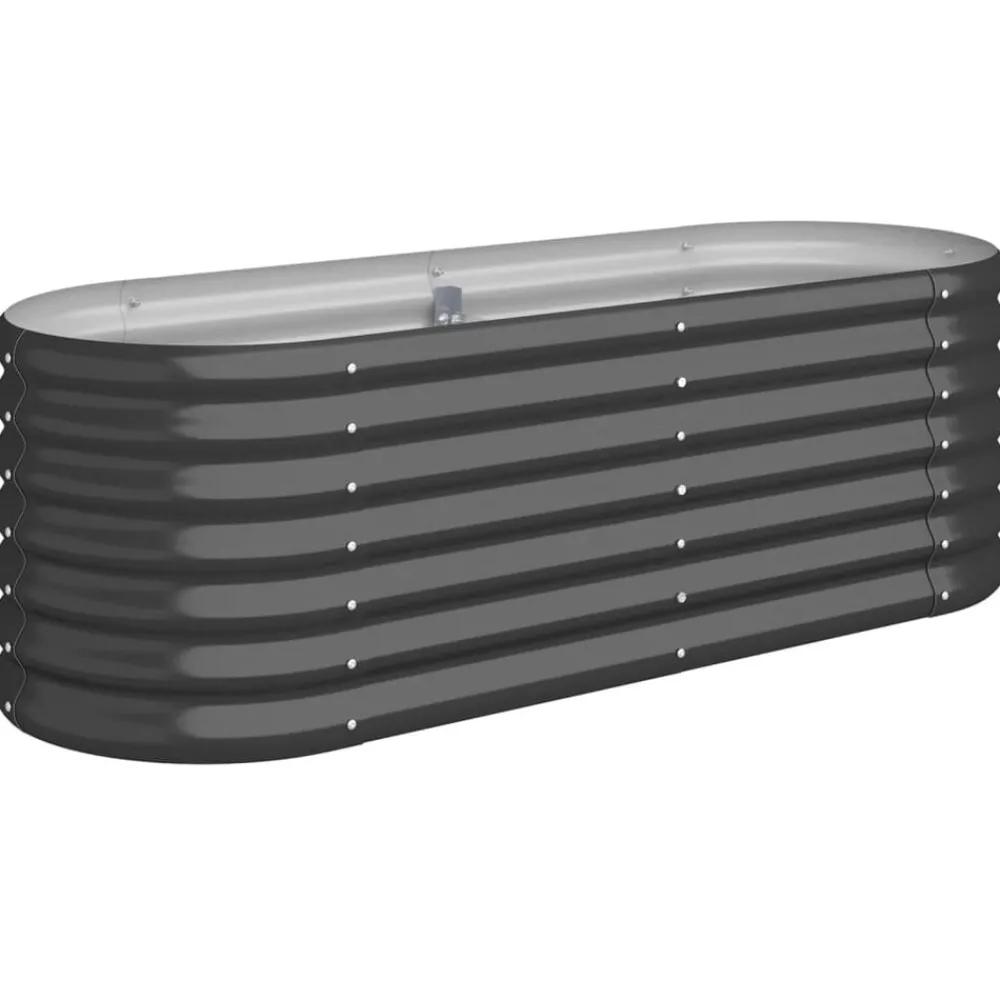 Tuin & Gazon*vidaXL Plantenbak 114x40x36 cm gegalvaniseerd staal kleurig Antraciet