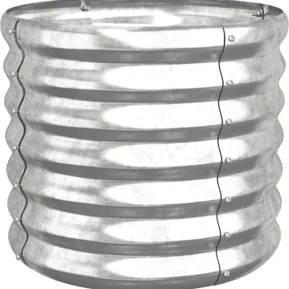 Tuin & Gazon*vidaXL Plantenbak 40x40x36 cm gegalvaniseerd staal kleurig Zilver
