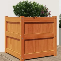 Tuin & Gazon*vidaXL Plantenbak 50x50x50 cm massief grenenhout wasbruin Bruingrenen