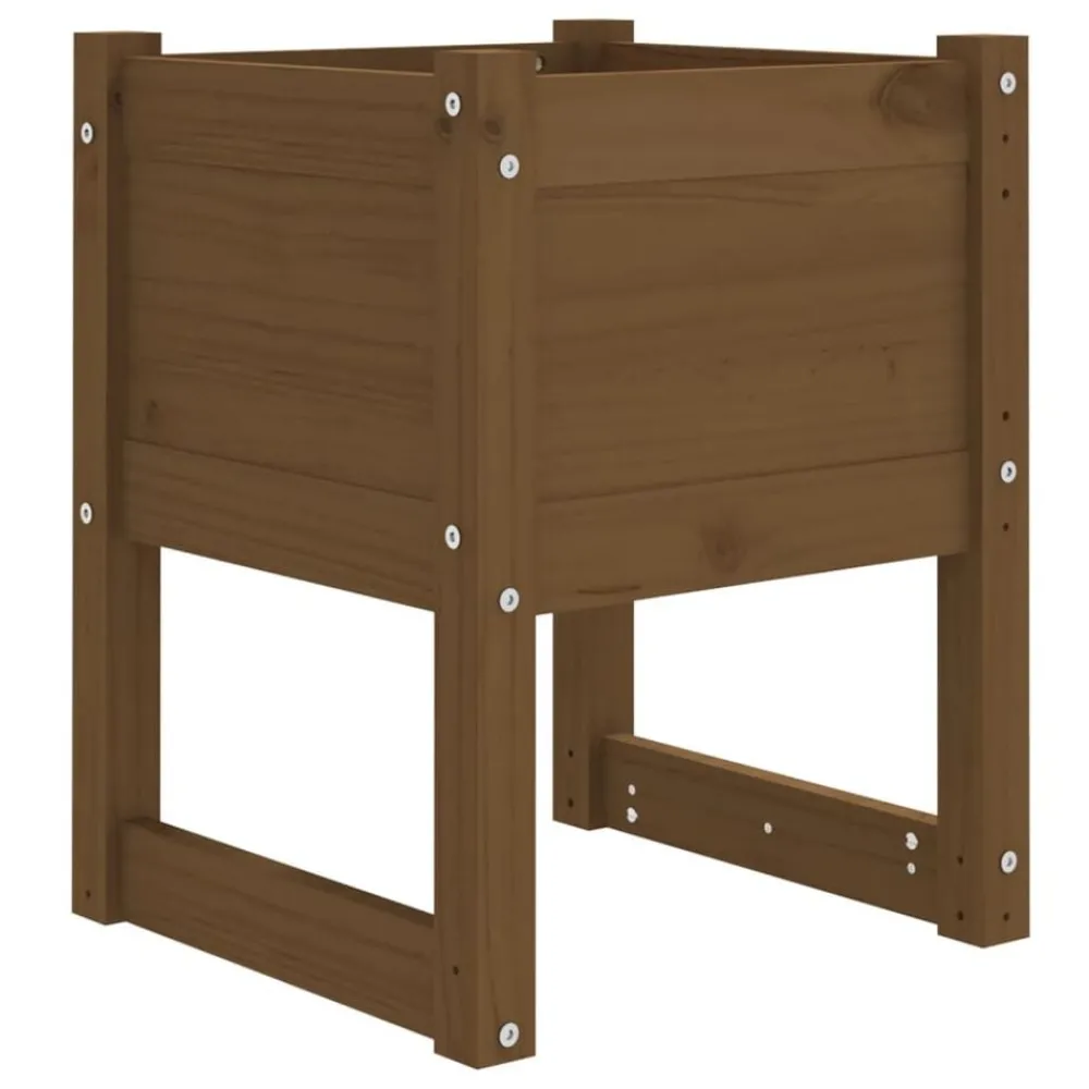 Tuin & Gazon*vidaXL Plantenbak 40x40x52,5 cm massief grenenhout Honingbruin