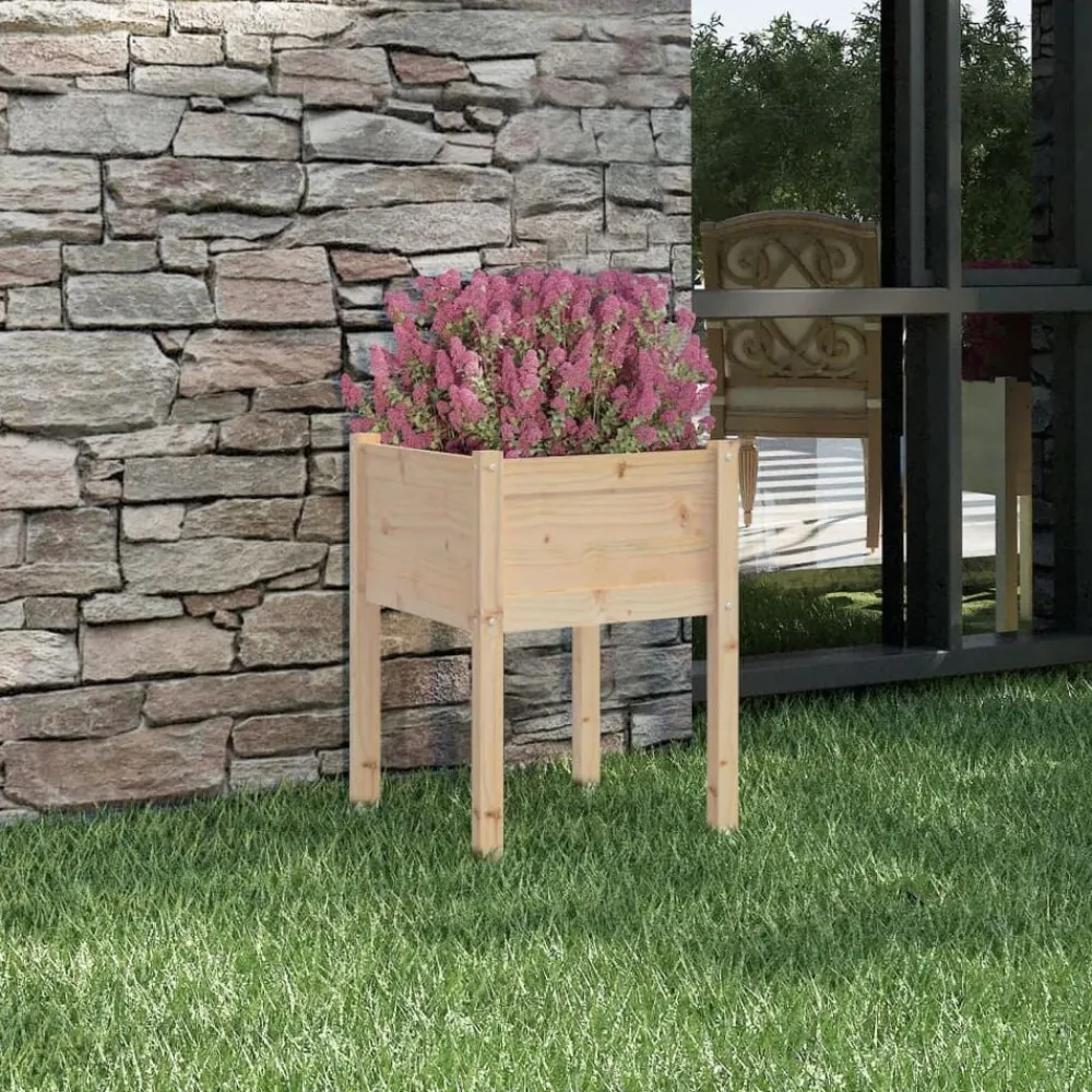 Tuin & Gazon*vidaXL Plantenbak 50x50x70 cm massief grenenhout Naturel