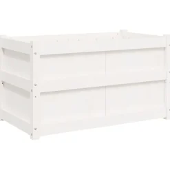 Tuin & Gazon*vidaXL Plantenbak 90x50x50 cm massief grenenhout Wit