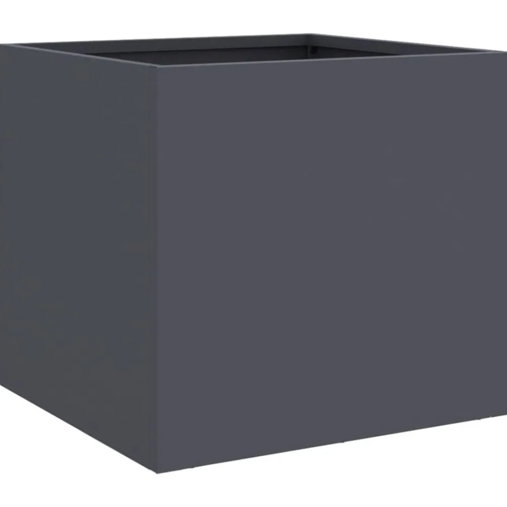 Tuin & Gazon*vidaXL Plantenbak 32x30x29 cm staal antracietkleurig Staal/Antracietkleurig