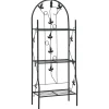 Tuin & Gazon*vidaXL Plantenrek 3-laags 52x28x128 cm ijzer zwart