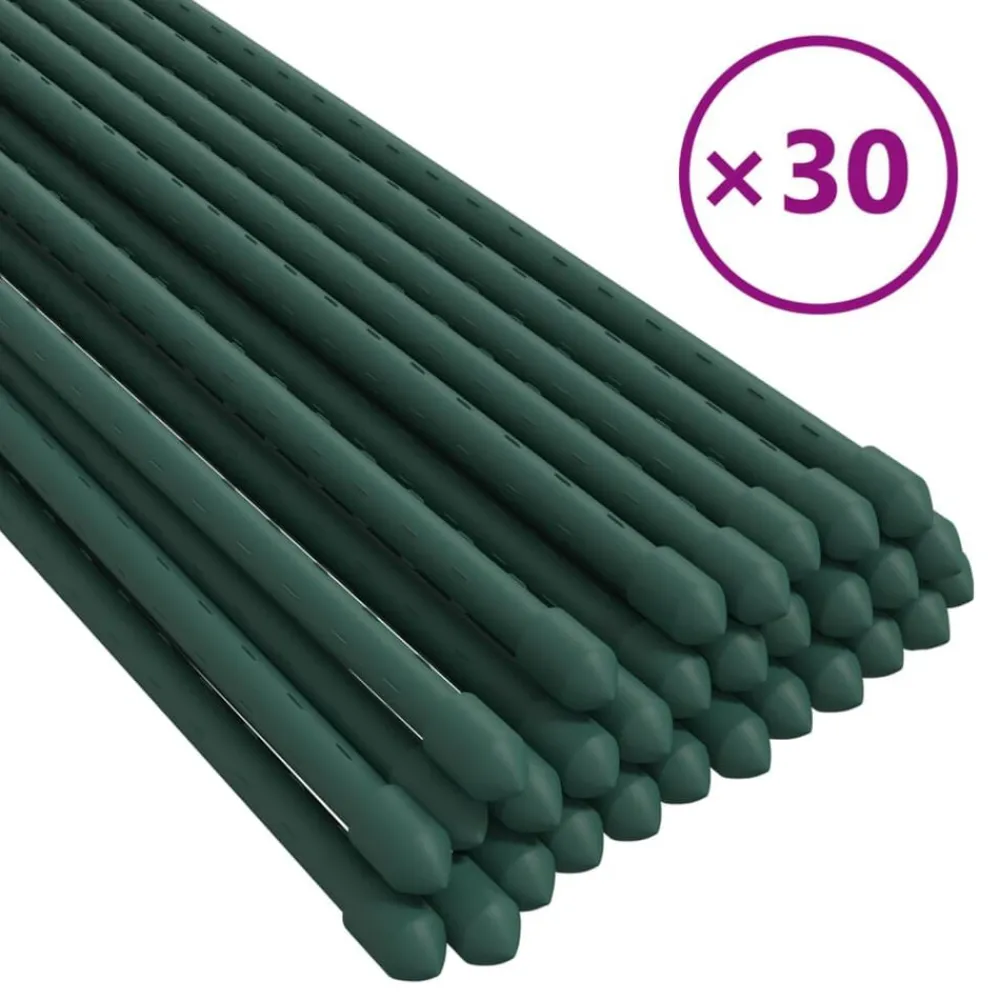 Tuin & Gazon*vidaXL Plantenstaken 30 st 60 cm staal groen
