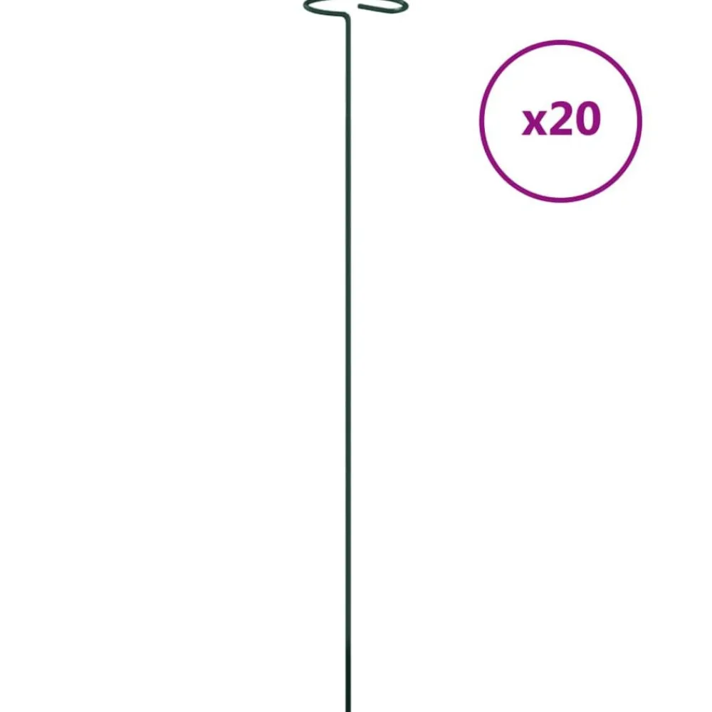 Plantenstaken 20 st 40 cm staal donkergroen>vidaXL Sale