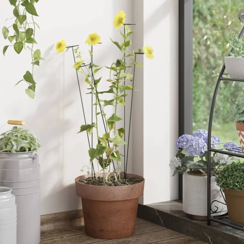 Plantenstaken 20 st 40 cm staal donkergroen>vidaXL Sale