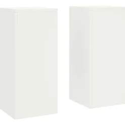 Tuin & Gazon*vidaXL Plantenstandaard 2 pcs 24 x 24 x 55 cm Staal Wit