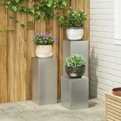 Plantenstandaard 3 pcs Zilver>vidaXL Online