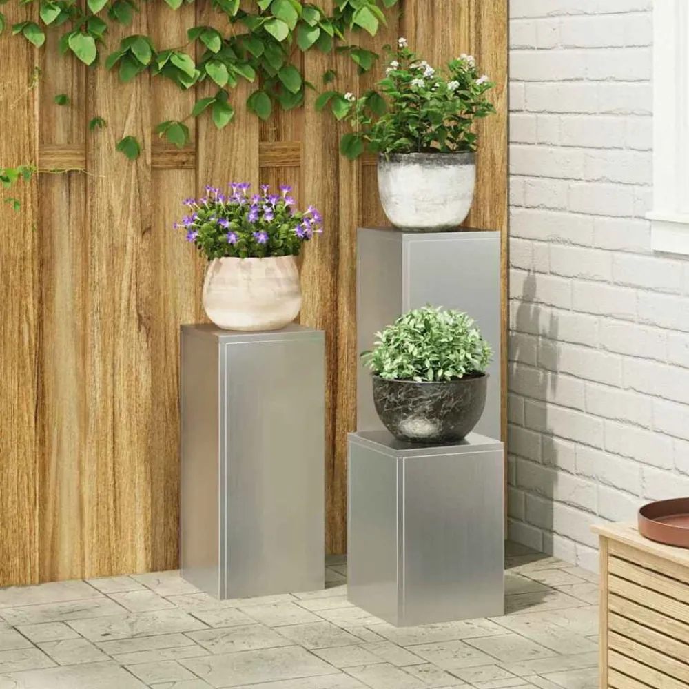Plantenstandaard 3 pcs Zilver>vidaXL Online