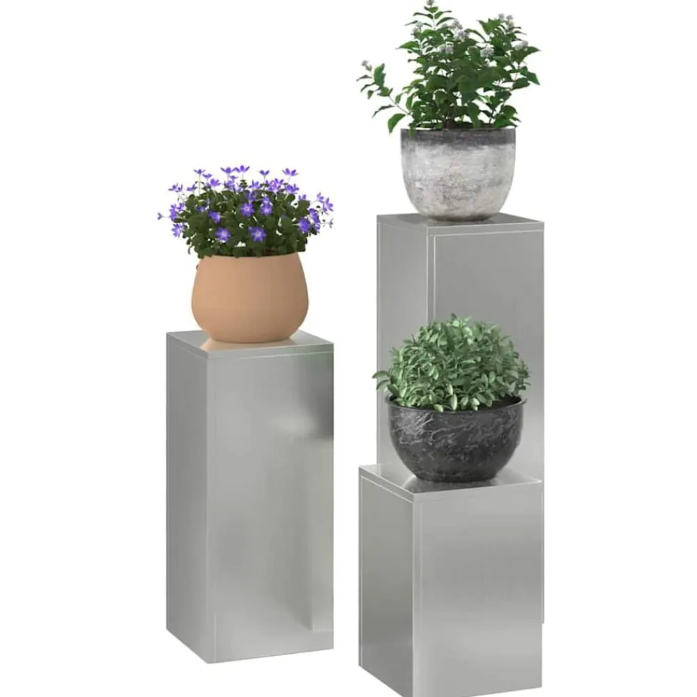 Plantenstandaard 3 pcs Zilver>vidaXL Online