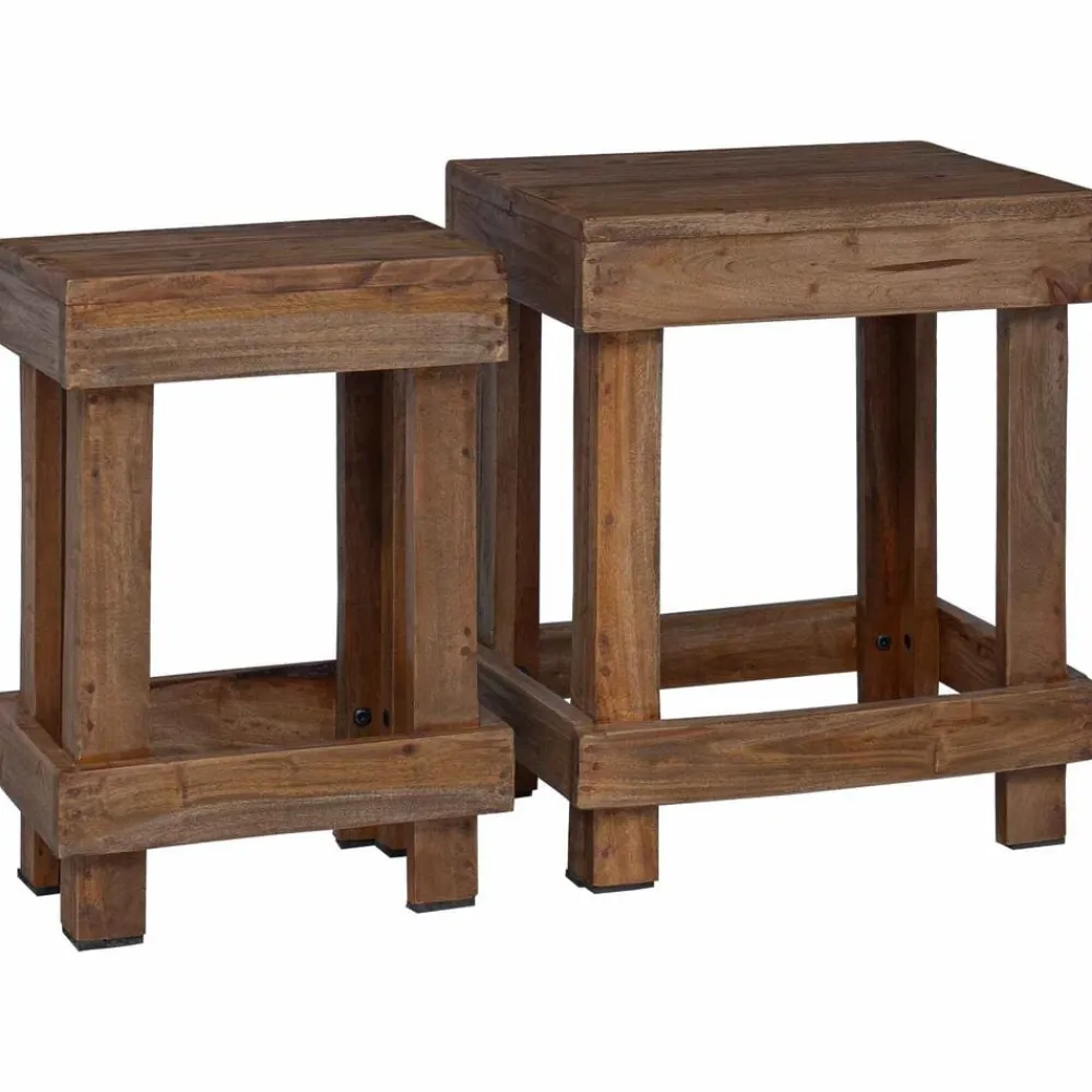 Plantenstandaard 2 pcs Bruin 70 x 11 x 27 cm Mahoniehout>vidaXL Sale