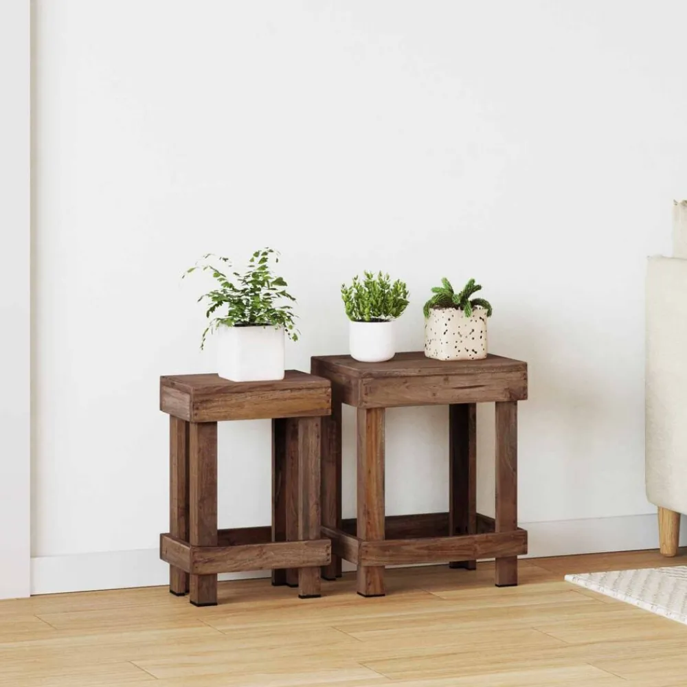Plantenstandaard 2 pcs Bruin 70 x 11 x 27 cm Mahoniehout>vidaXL Sale