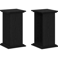 Tuin & Gazon*vidaXL Plantenstandaard 33 x 33 x 60 cm Bewerkt hout Zwart eiken