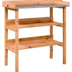 Plantentafel met schappen 78x38x82,5 cm vurenhout>vidaXL New