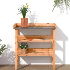 Plantentafel met schappen 78x38x82,5 cm vurenhout><noscript><img width=