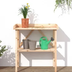Plantentafel met schap 78x38x82,5 cm massief vurenhout><noscript><img width=