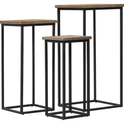 Tafels*vidaXL Plantentafelset gerecycled teakhout 3-delig