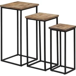 Tafels*vidaXL Plantentafelset gerecycled teakhout 3-delig