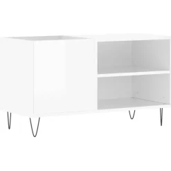 Kasten & Opbergmeubelen*vidaXL Platenkast 85x38x48 cm bewerkt hout Hoogglans wit
