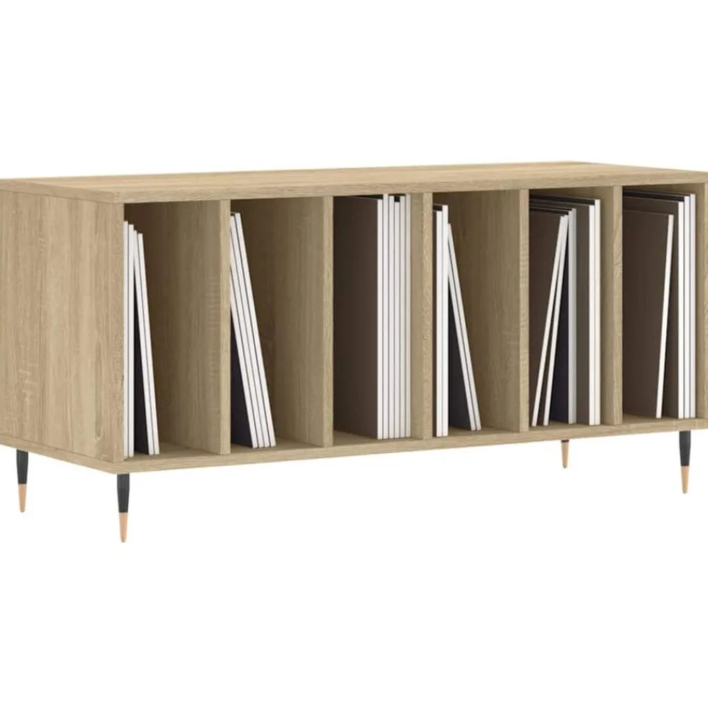 Platenkast 100x38x48 cm bewerkt hout kleurig>vidaXL Clearance