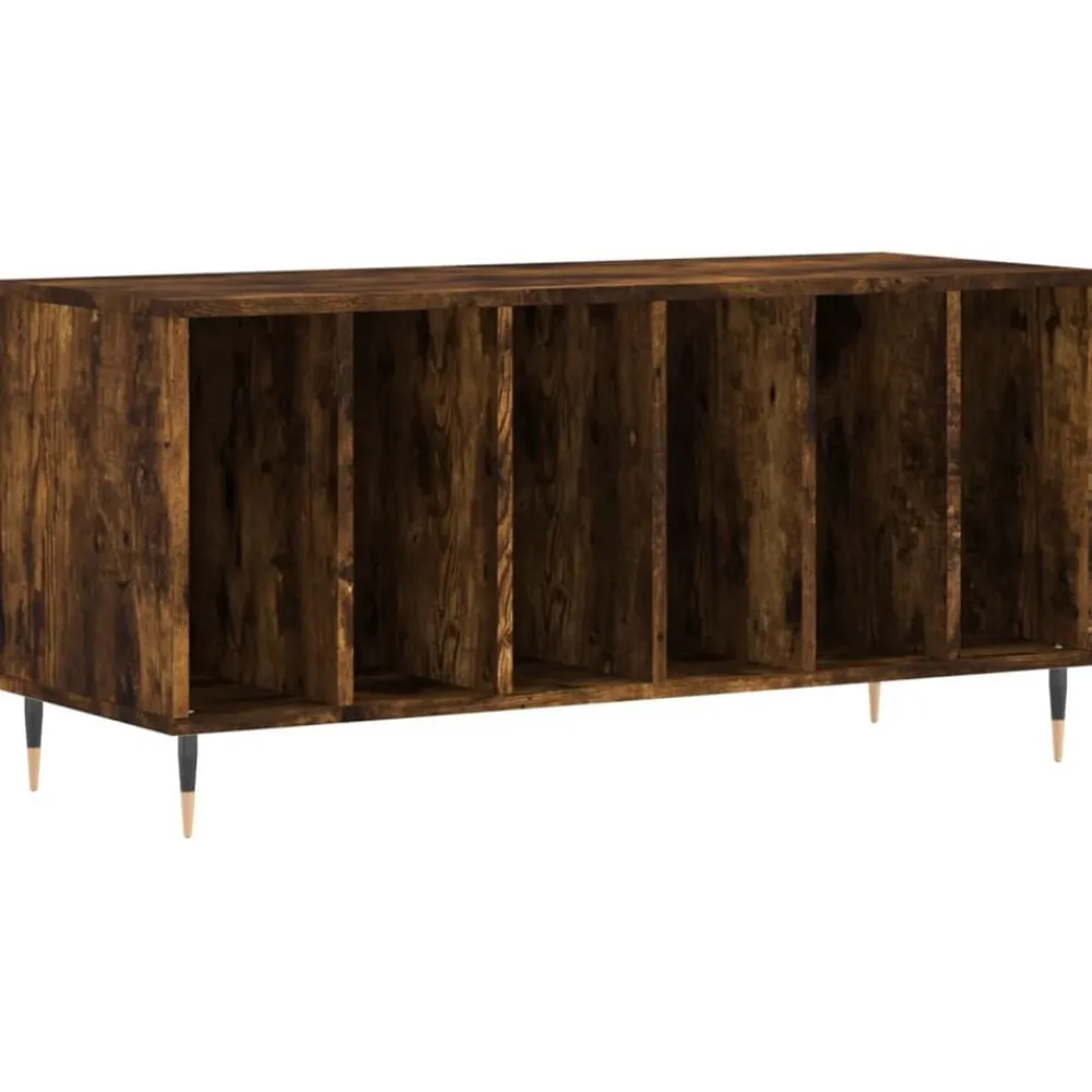 Kasten & Opbergmeubelen*vidaXL Platenkast 100x38x48 cm bewerkt hout kleurig Gerookt eiken