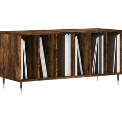 Kasten & Opbergmeubelen*vidaXL Platenkast 100x38x48 cm bewerkt hout kleurig Gerookt eiken