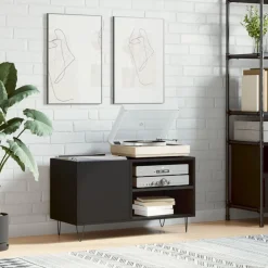 Kasten & Opbergmeubelen*vidaXL Platenkast 85x38x48 cm bewerkt hout Zwart